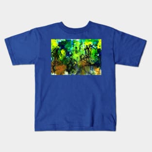 Blue Green Abstract Kids T-Shirt